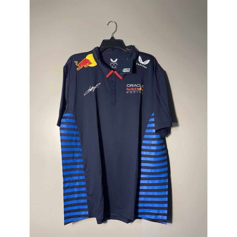 Oracle Red Bull Racing F1 Polo Shirt Sergio Perez 11 Mens 3XL Blue Castore